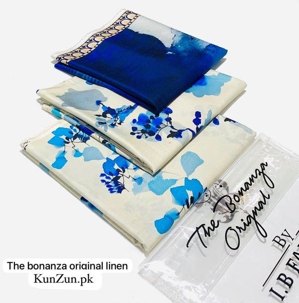 BONANZA LINEN DIGITAL PRINT 3PC #D17